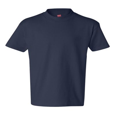 Hanes Authentic TAGLESS Boys' Cotton T-Shirt_Navy_L