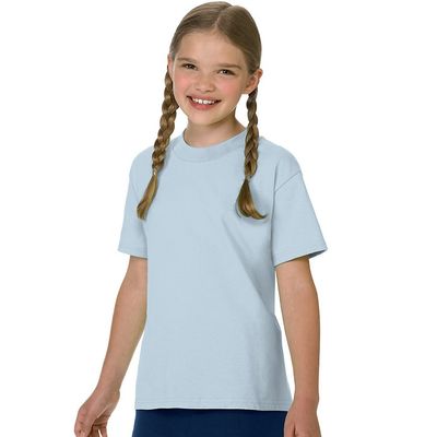 Hanes Authentic TAGLESS Boys' Cotton T-Shirt_Light Blue_S