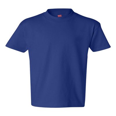 Hanes Authentic TAGLESS Boys' Cotton T-Shirt_Deep Royal_S