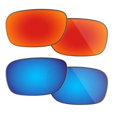 Fiskr Polarized Lenses Replacement for Oakley Holbrook(OO9102) Sunglasses with Anti-scratch&Anti-saltwater&Anti-dust Coating(Fire Red & Ice Blue)