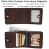 AINIMOER Small Leather Wallet for Women, Ladies Credit Card Holder RFID Blocking Women's Mini Bifold Pocket Purse, Coffee view 2