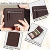 AINIMOER Small Leather Wallet for Women, Ladies Credit Card Holder RFID Blocking Women's Mini Bifold Pocket Purse, Coffee view 3