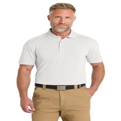 CornerStone Unisex Select Lightweight Snag-Proof Polo | Collared Shirt for Men & Women, Casual Fit Top for Work, Golf & Tennis, Polos/Knits, White, 3XL