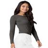 Adar Underscrubs for Women - Long Sleeve Underscrub Comfort Tee - 2900 - Heather Charcoal - XL view 3