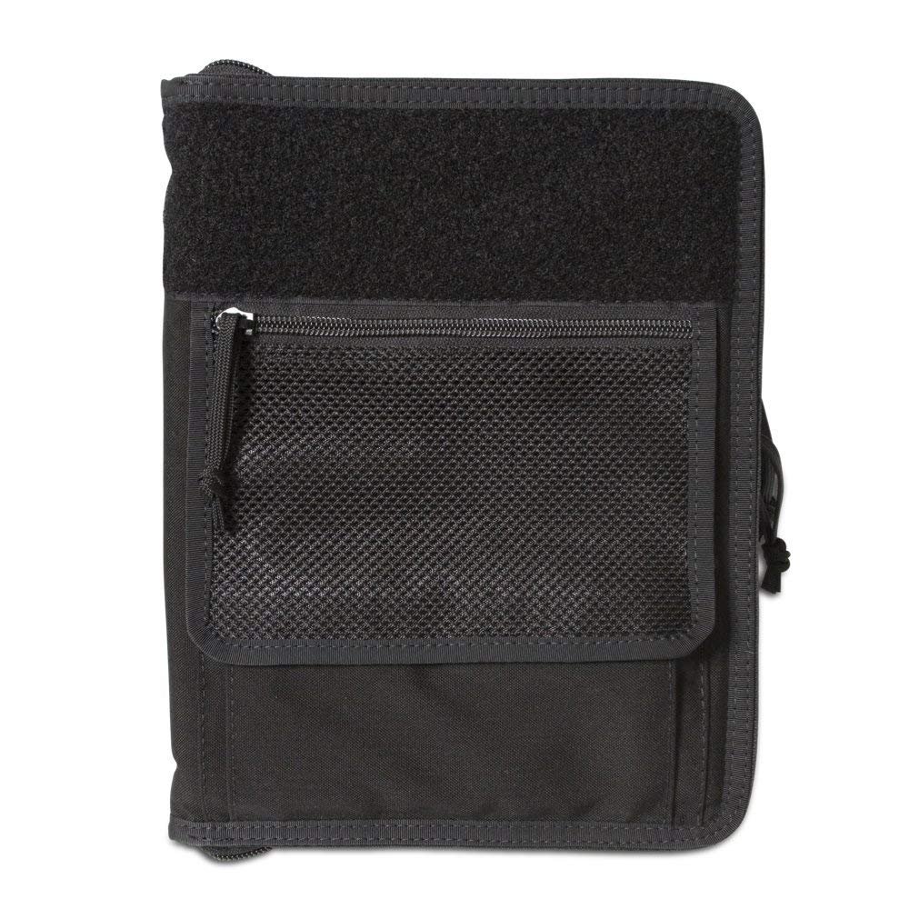 Tactical Notebook Covers Tactical Leaderbook Cover System | Zippered Case for Notebooks 9" x 6" to 9.75" x 7" with Pen Loops | Durable Organizer for Field Use (Black)