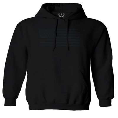 0023. United States of America Vintage American Flag USA us Military Patriotic Style Sweatshirt Pullover Hoodie (Black, Large)