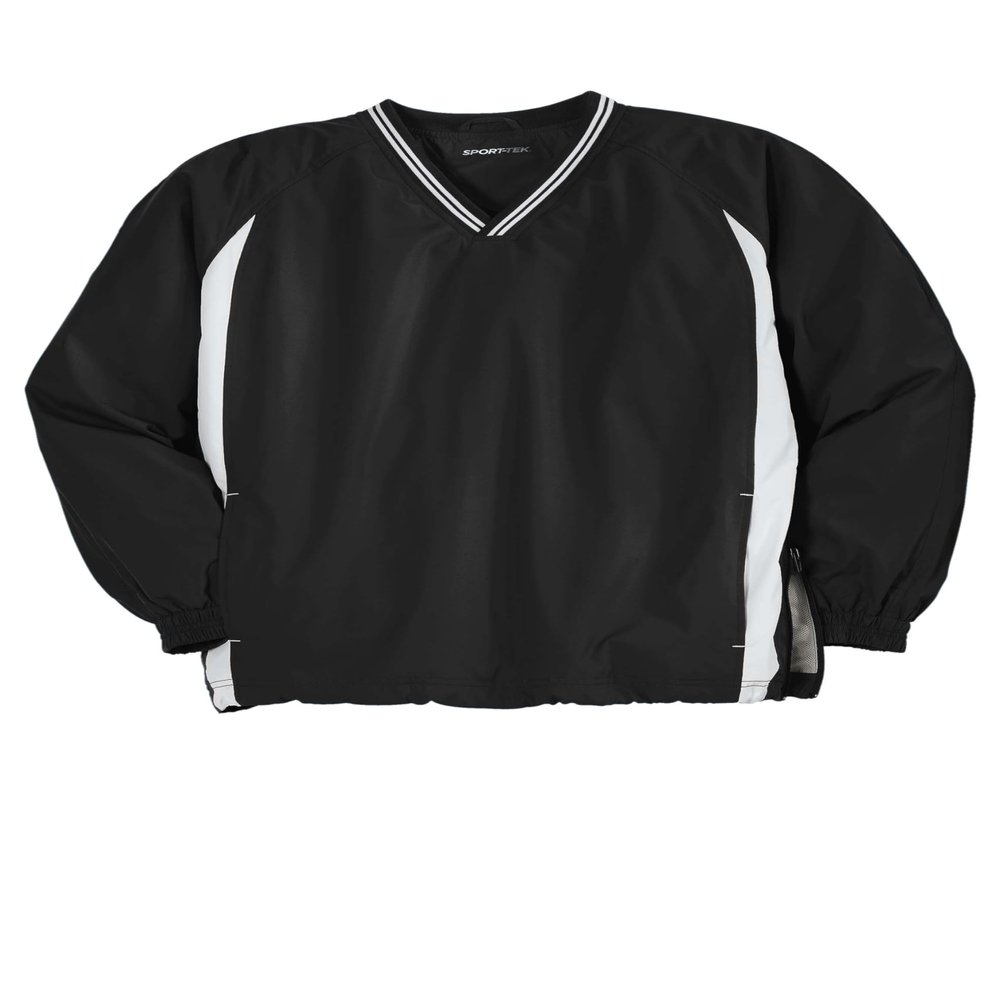 SPORT-TEK Unisex Tipped V-Neck Raglan Wind Shirt | Lightweight Rain Jacket for Men & Women, Pullover Windbreaker Jacket