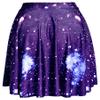 Sister Amy Women's Pleated Elastic Waist Band Flared Galaxy Print Midi Skater Stars US XXL view 2
