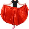 26" Red Girls Stretched Shiny Satin Flowy Long Dance Skirt Dancewear view 1