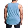 VICTORIOUS Solid Color Long Length Curved Hem Tank Top TT47 - Sky Blue - Small - G14B view 2