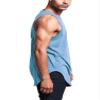 VICTORIOUS Solid Color Long Length Curved Hem Tank Top TT47 - Sky Blue - Small - G14B view 4