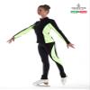 Sagester # 431 / Italy Hand-Made/Ice Skating Black Pants/Sz: XS, Fluo Yellow view 3