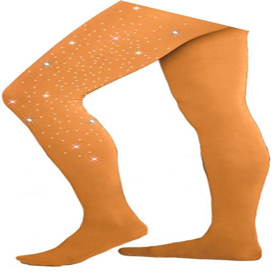 ChloeNoel Figure Skating Medium Tan Footed Tights TF8830 w/Crystal Medium Tan Adult Medium