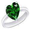 AFFY Solitaire Promise Ring for Women Heart Simulated Emerald 925W Silver-4 view 1