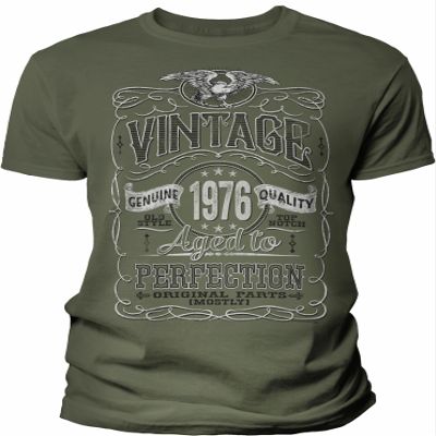 50th Birthday Gift Shirt for Men - Vintage 1976 Aged to Perfection - Military-002-3X