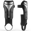 Sportout Soccer Shin Guards - Shin Guards Soccer Kids Youth Adult Protective Shin Pads with Sleeves and Insert Pocket for Boys Girls for Age 4-6, 6-8, 8-10,10-12,12-14,14-Adult (Black Silver, L) view 1
