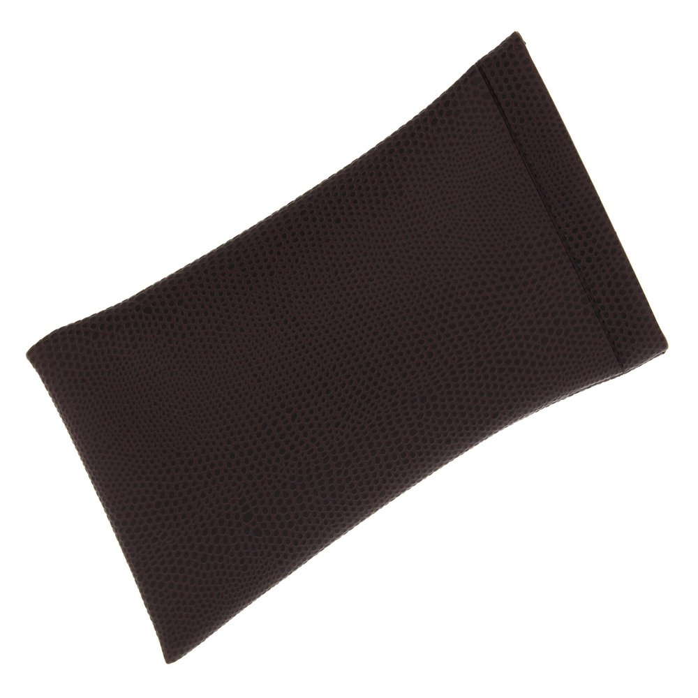 LBI Snake Skin Spring Top Eyeglass Case For Men And Women, Squeeze Top Case, Brown