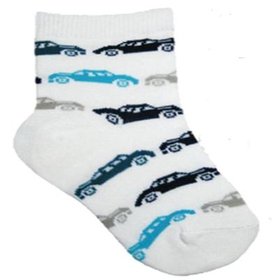 Country Kids Boys Car Socks (5-6 (shoe size 3-7), White)