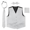 Luca Gabriel Toddler Boys' 4 Piece Formal Satin Vest Set - Silver - 14 view 1