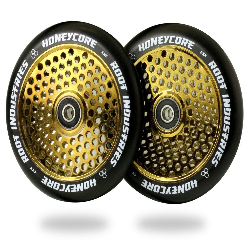120mm Honeycore Wheels - Black/Gold