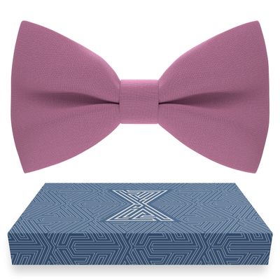 Bow Tie House Boys Classic Pre-Tied Bow Tie Formal Solid Tuxedo (Medium, Smoky Rose)