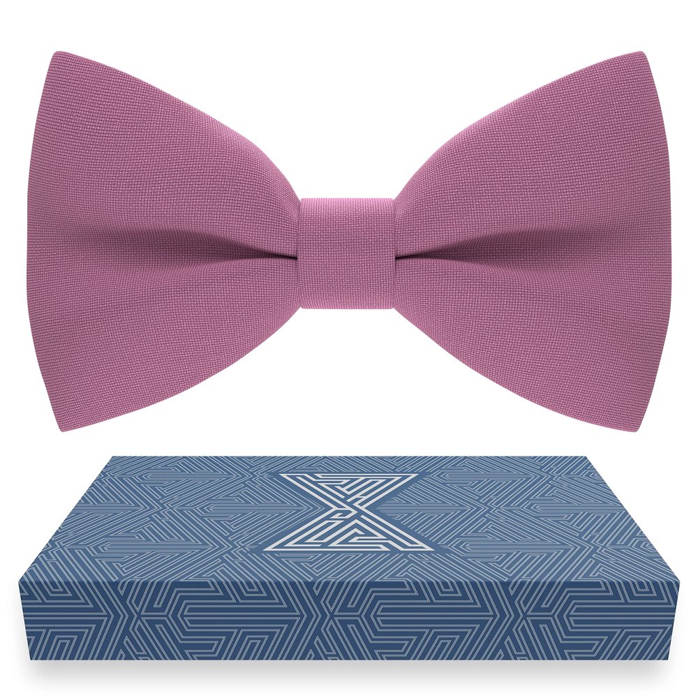 Bow Tie House Boys Classic Pre-Tied Bow Tie Formal Solid Tuxedo (Medium, Smoky Rose)
