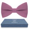 Bow Tie House Boys Classic Pre-Tied Bow Tie Formal Solid Tuxedo (Medium, Smoky Rose) view 1