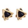 Gold Plated Rhinestone Crystal Double Triangle Clip on Earrings for Women Fine Jewelry No Pierced Earrings (Black) view 1