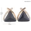 Grace Jun Fashion Bridal Rhinestone Crystal Triangle Shape Clip on Earrings Non Piercing for Women Ear Clip (Black) view 2