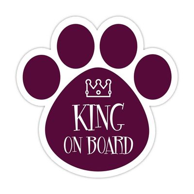 (5 Stickers Combo Deal) Dog Paw Shaped Bumper Sticker Vinyl Decal King On Board 5"X 5"