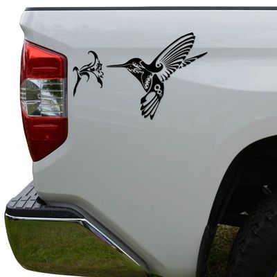 Rosie Decals Tribal Art Hummingbird Die Cut Vinyl Decal Sticker for Car Truck Motorcycle Window Bumper Wall Decor Size- [20 inch/50 cm] Wide Color- Gloss White