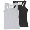 Trendyfriday Women's Ribbed Racerback Athletic Active Tank Tops 2 or 4 Packs (Large, 2 Pack - H Grey, Black) view 1