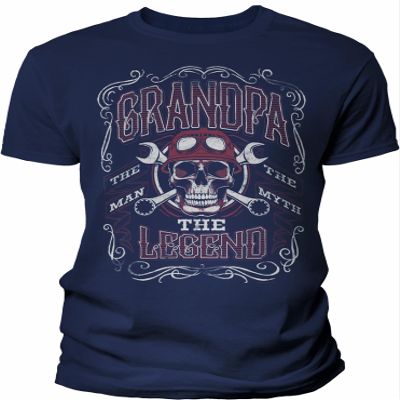 Grandpa The Man The Myth The Legend - Grandpa Shirt for Men - Navy-4X