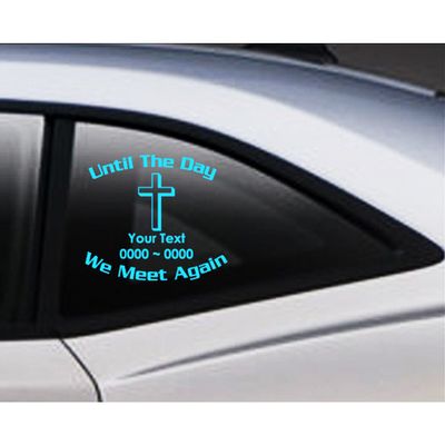 Custom Cross 9 in Loving Memory Personalized Car-Wall-Vinyl Decals Stickers, 48 Inches