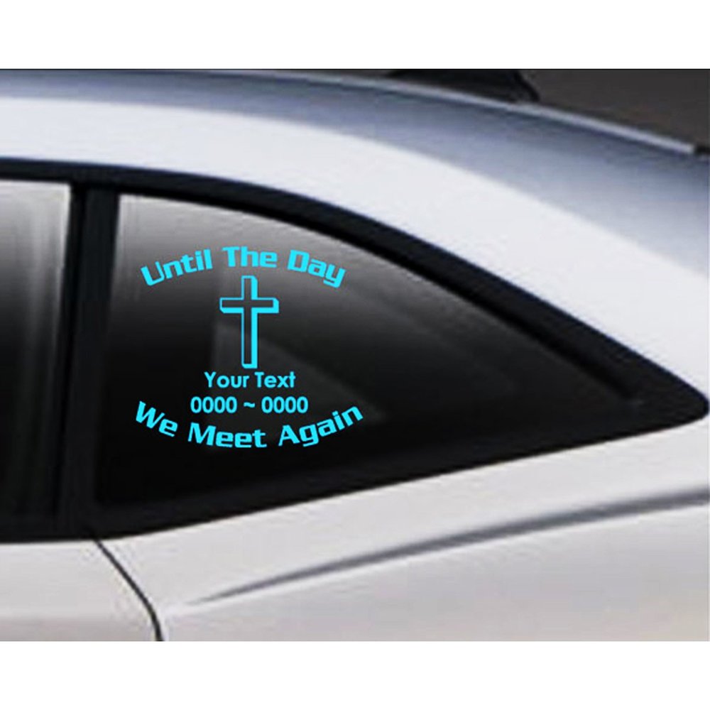 Custom Cross 9 in Loving Memory Personalized Car-Wall-Vinyl Decals Stickers, 48 Inches
