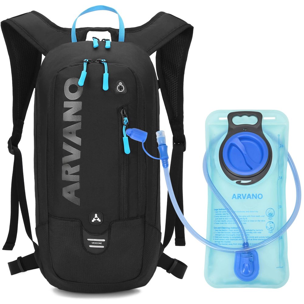Arvano Hydration Backpack, Lightweight Hydration Pack with 2L Water Bladder, 6L Water Backpack for Men Women Cycling, Hiking, Mountain Biking, Skiing
