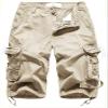 FOURSTEEDS Women's Casual Loose Fit Multi-Pockets Camouflage Twill Bermuda Cargo Shorts with Belt US 4 Khaki view 1
