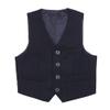 iEFiEL Kids Boys Formal Gentleman Wedding Party Suit Vest Waistcoat Black 10-12 view 1