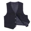 iEFiEL Kids Boys Formal Gentleman Wedding Party Suit Vest Waistcoat Black 10-12 view 3
