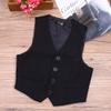 iEFiEL Kids Boys Formal Gentleman Wedding Party Suit Vest Waistcoat Black 10-12 view 4