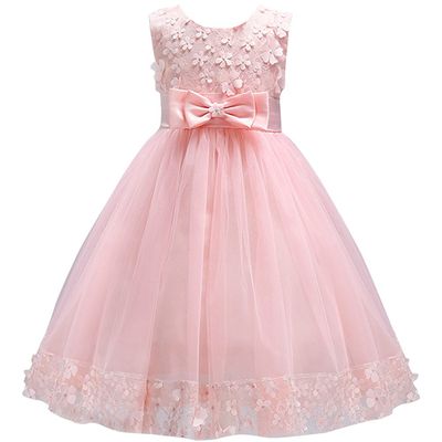 IBTOM CASTLE Big Little Girl Ball Gown Lace Flower Girl Dresses for Wedding Blush 4t