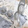 Lefox Women's Lumiere Lace Unlined Balconette Bra and Panty Set - (Gray 34C) view 3