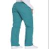 Cherokee Women's Mid Rise Straight Leg Pull-on Pant, XX-Small Petite, Teal Blue view 4