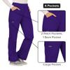 Cherokee Women Scrub Pant with Straight Leg Pull-on Pant Medical Bottom with 4 Pocket & 2-Way Stretch Fabric - WW110, L, Grape view 4