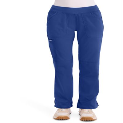 Cherokee Women's Mid Rise Straight Leg Pull-on Pant, X-Small Petite, Galaxy Blue