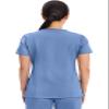 Cherokee Scrubs Top for Women Mock Wrap with 3 Pockets, Soft, 2-Way Stretch & Durable Fabric - WW610, XXS, Ciel view 3