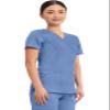 Cherokee Scrubs Top for Women Mock Wrap with 3 Pockets, Soft, 2-Way Stretch & Durable Fabric - WW610, XXS, Ciel view 4