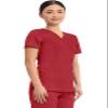 Cherokee Scrubs Top for Women Mock Wrap with 3 Pockets, Soft, 2-Way Stretch & Durable Fabric - WW610, L, Red view 4