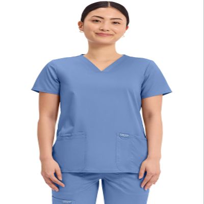 Cherokee Women's V-Neck Top, Ciel Blue, X-Large