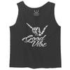 0013. Big Good Vibe Bones Hand Shaka Cool Vintage Hipster Graphic Men's Tank Top (Charcoal, Small) view 1